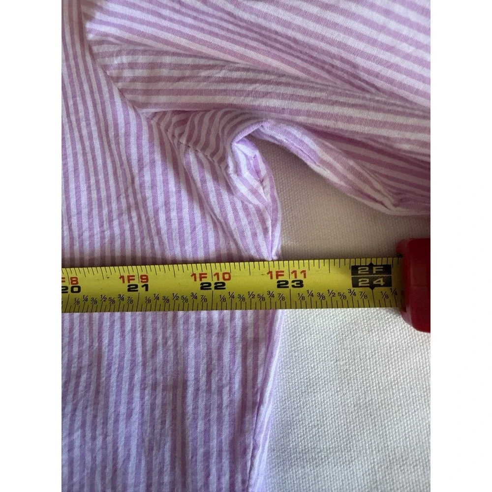 Victorias Secret Womens Sleep Shirt Dress Purple Stripe 100% Cotton L